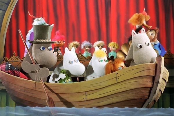 moomins dans un bateau